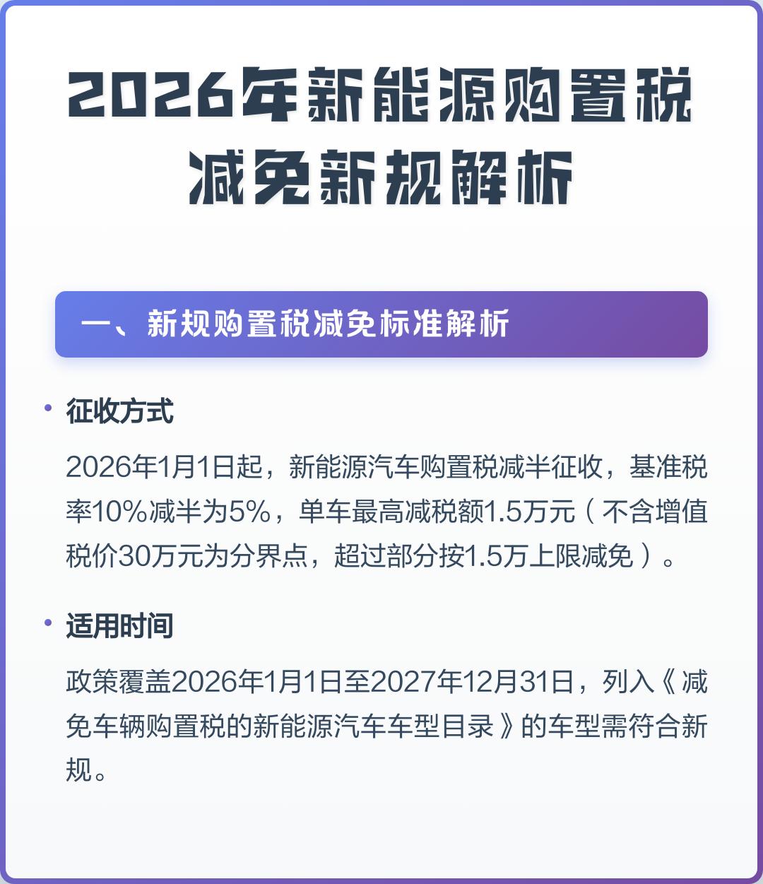 从2026年购置税免看全球新能源竞赛格局