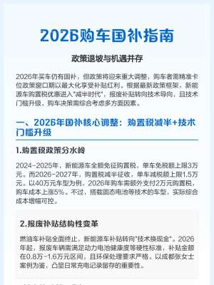 行业观察：2026补贴退坡驱动高质量发展